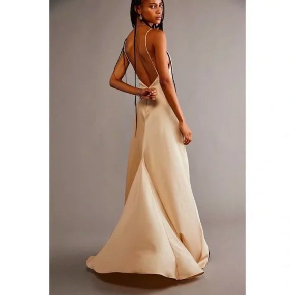 Fame and Partners NWT Rosabel Champagne Strap Dress | Size 10 - Picture 2 of 9